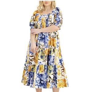 INC INTERNATIONAL CONCEPTS
Puff-Sleeve Print Dress, Created for Macy's